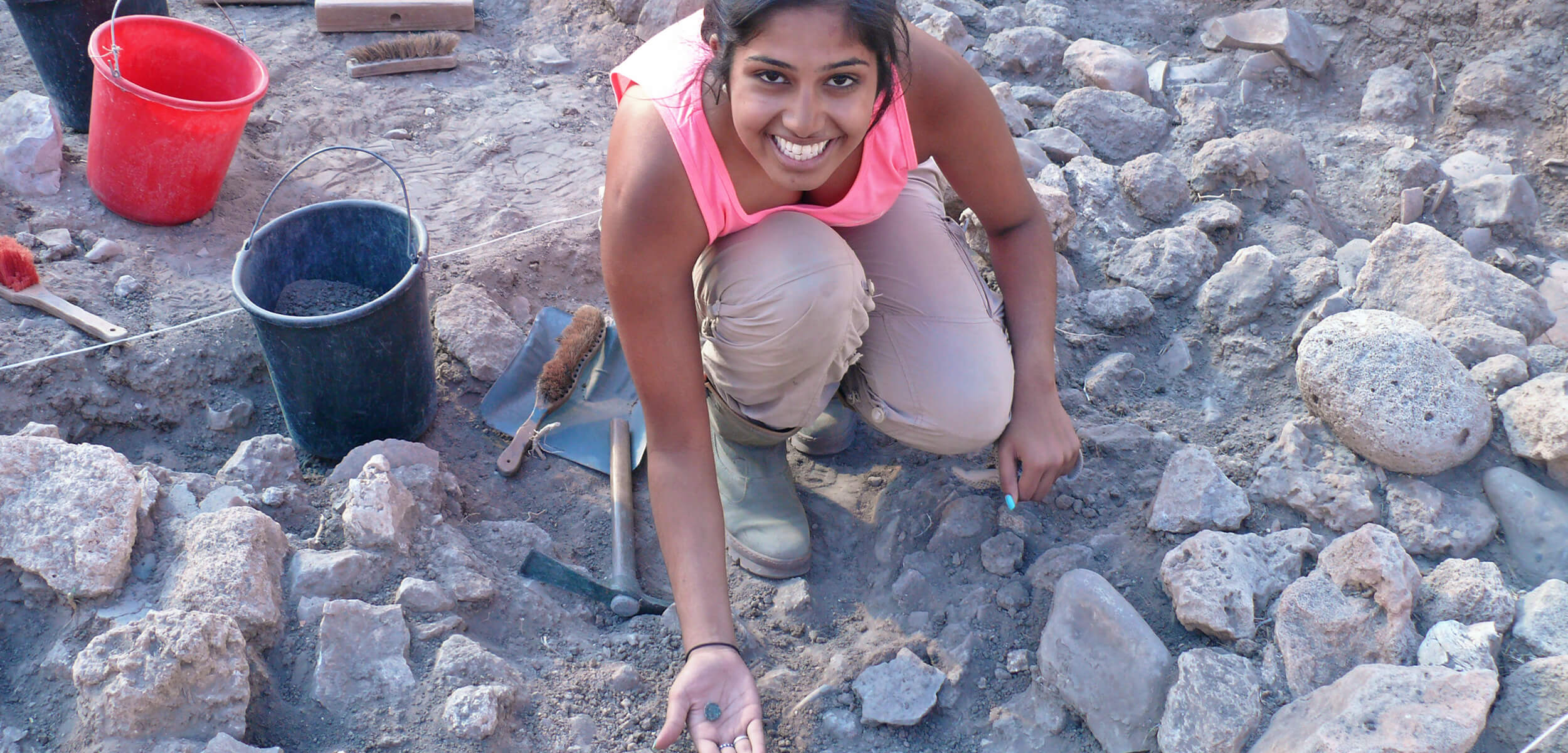 Female Student Digging